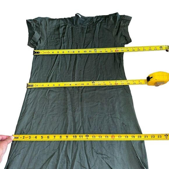 Wrap London Dress Green Short sleeve Hemp Silk Organic Cotton Sz 4 - Picture 8 of 10